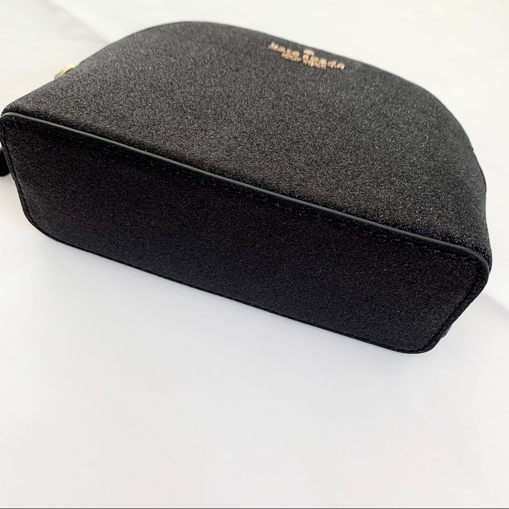 SOLD ‼️ NWT Kate Spade glitter cosmetics bag black - Picture 4 of 6